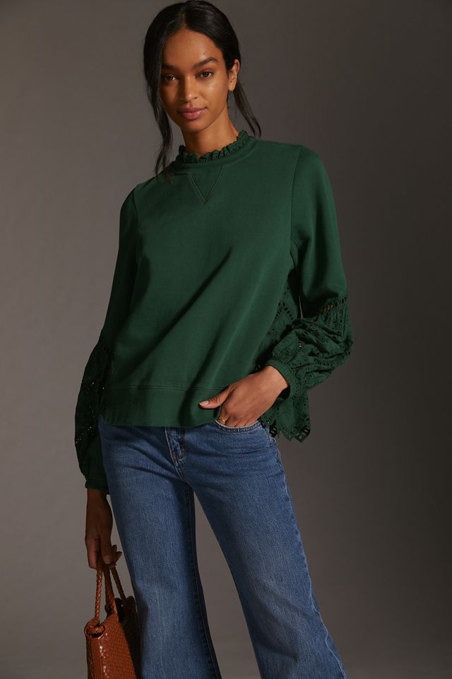 Forever That Girl Eyelet Sweatshirt #1