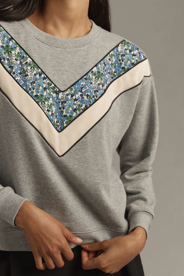 Maeve V-Striped Sweatshirt #3