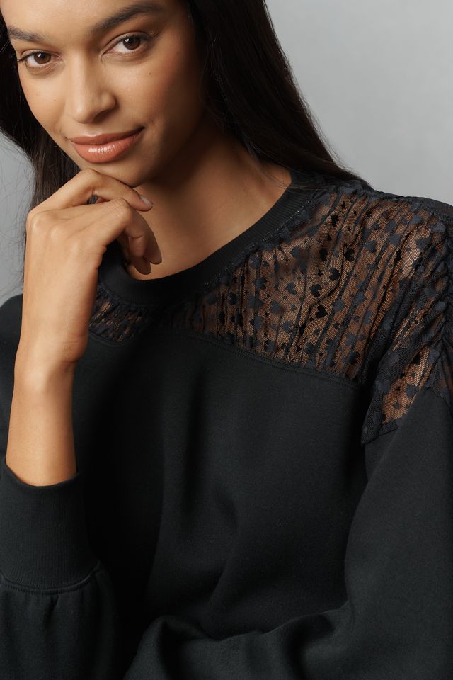 Maeve Sheer-Shoulder Pullover Knit Top #3