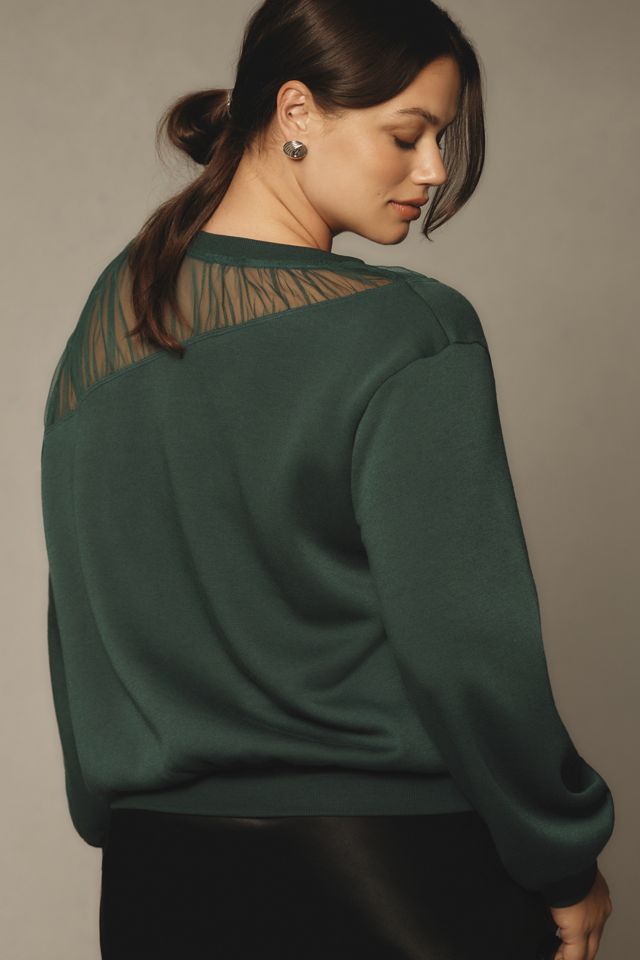 Maeve Sheer-Shoulder Pullover Knit Top #5