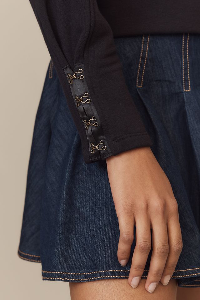 By Anthropologie Fastened Puff-Sleeve Pullover #3