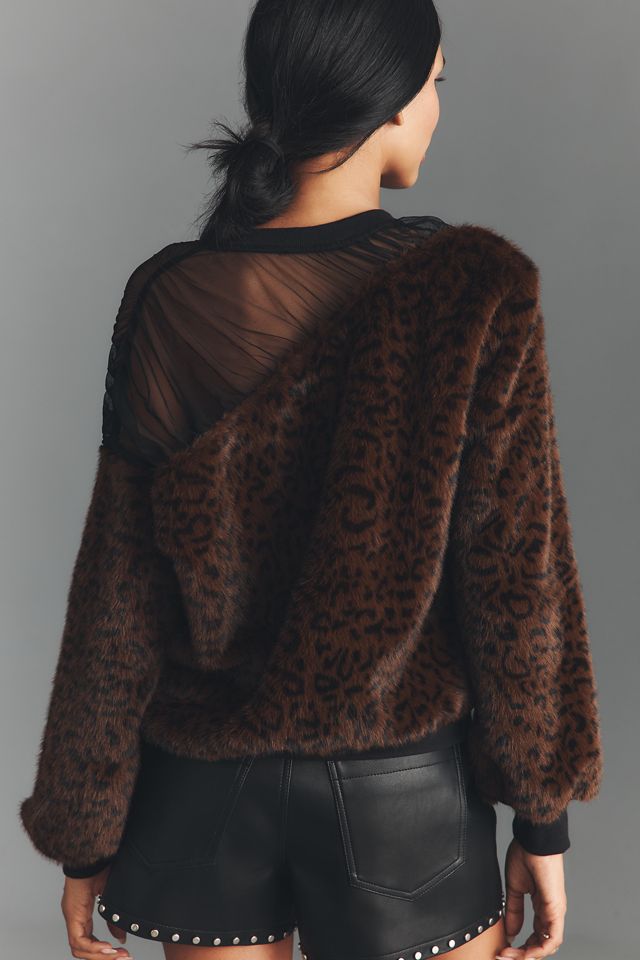 Maeve Faux-Fur Inset Pullover Sweatshirt #1