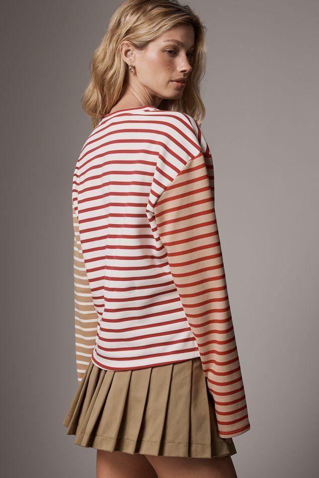 English Factory Long-Sleeve Contrast Striped Top #1