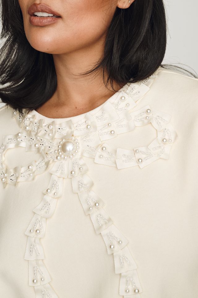 English Factory Beaded Ribbon Pullover #1