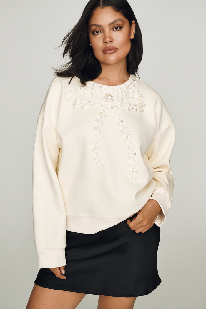 English Factory Beaded Ribbon Pullover