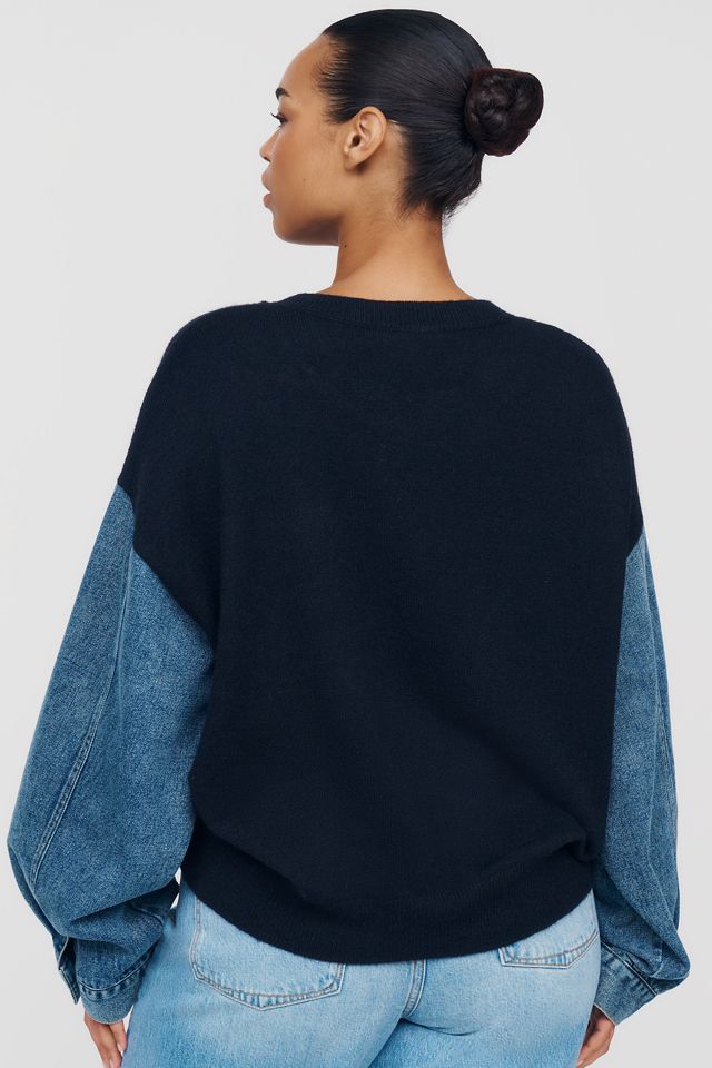 English Factory Plus Denim Twofer Sweatshirt #1