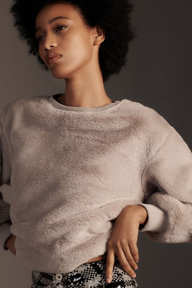 Maeve Faux Fur Sweatshirt #1