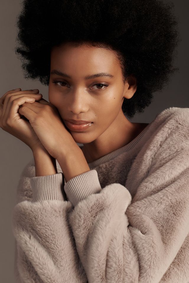 Maeve Faux Fur Sweatshirt #3