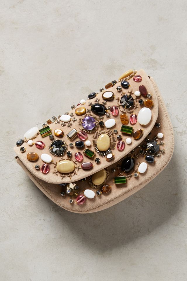 Stone Collection Velvet Clutch