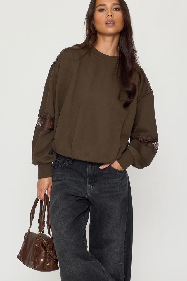 Sudadera con Ribete de Encaje By Anthropologie #2