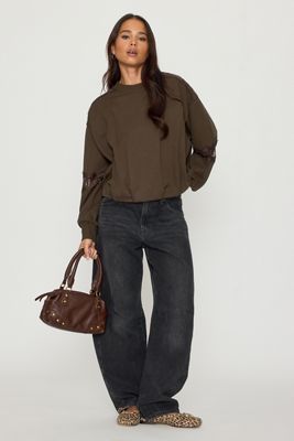 By Anthropologie Lace Trim Sweatshirt