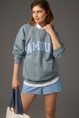 Shop By Anthropologie Amour Sweatshirt In Blue