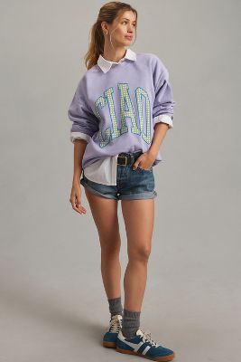 By Anthropologie Ciao Oversized Sweatshirt In Purple