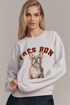 By Anthropologie Mon Amour Dogs Graphic Sweatshirt In Multi