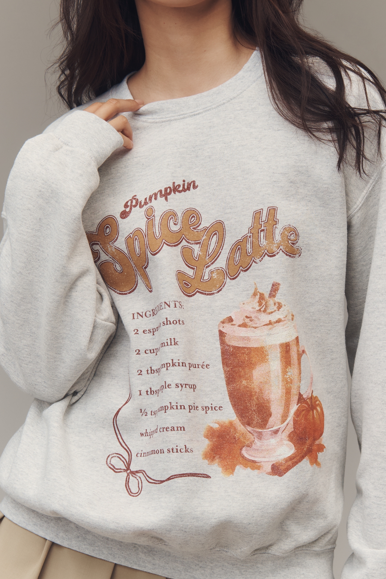 By Anthropologie Pumpkin Spice Latte Graphic Sweatshirt