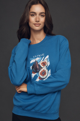 By Anthropologie La Figue Graphic Sweatshirt In Blue