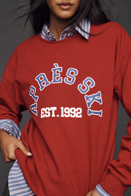 By Anthropologie Après Ski Fleece Sweatshirt In Red