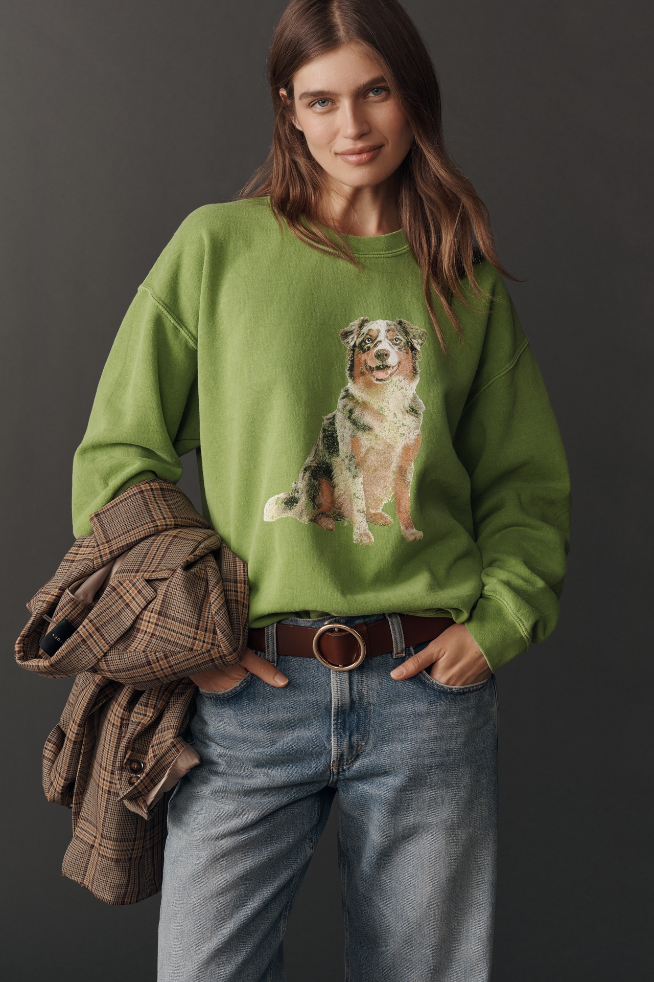By Anthropologie Australian Shepherd Pullover Sweatshirt