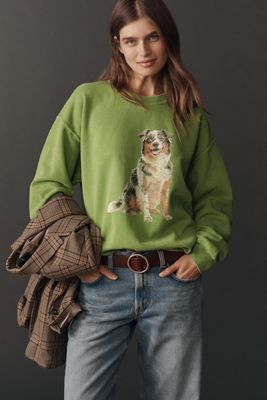 By Anthropologie Australian Shepherd Pullover Sweatshirt