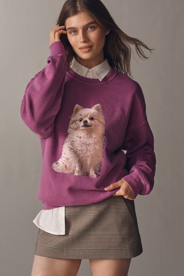 By Anthropologie Pomeranian Pullover Sweatshirt