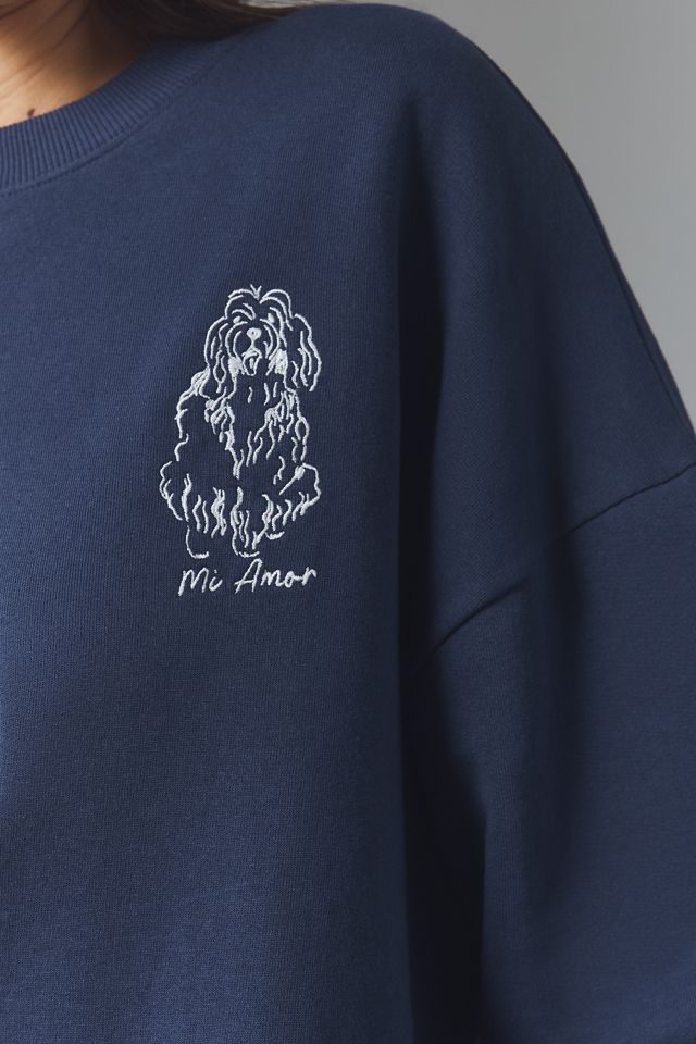 By Anthropologie Embroidered Dog Sweatshirt #2