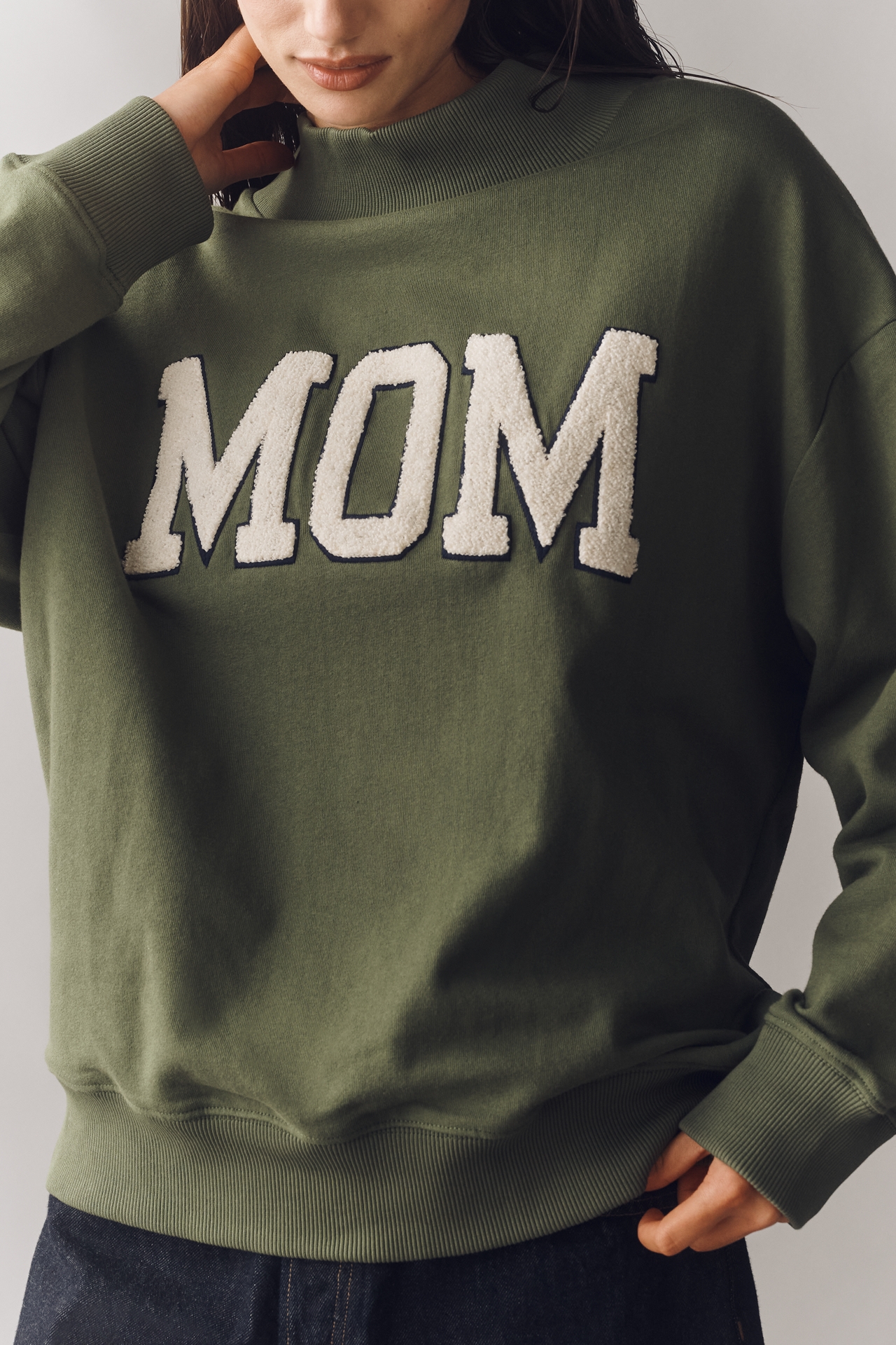 By Anthropologie Mom Mock-Neck Pullover