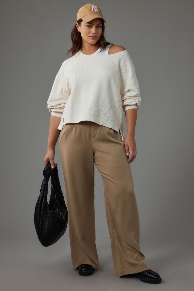 By Anthropologie Crochet Appliqué Pullover #6