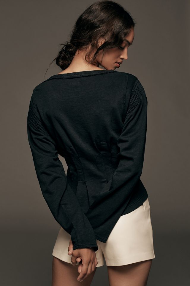 Pilcro Long-Sleeve Cocoon Corset Top #1