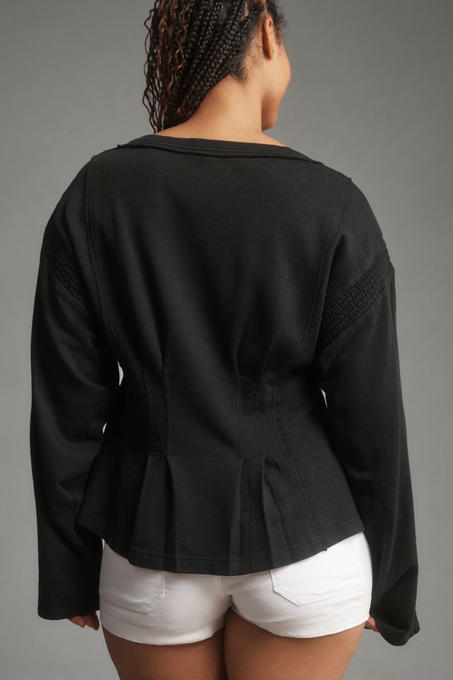 Pilcro Long-Sleeve Cocoon Corset Top #5