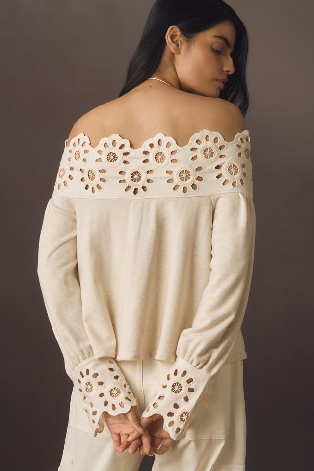 Maeve Eyelet Babydoll Blouse #1