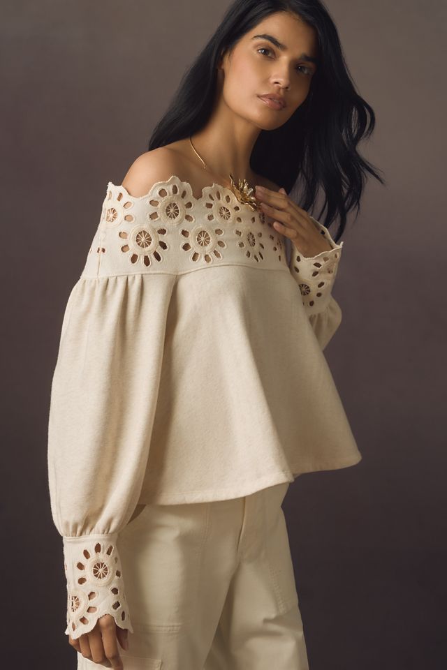 Maeve Eyelet Babydoll Blouse #4