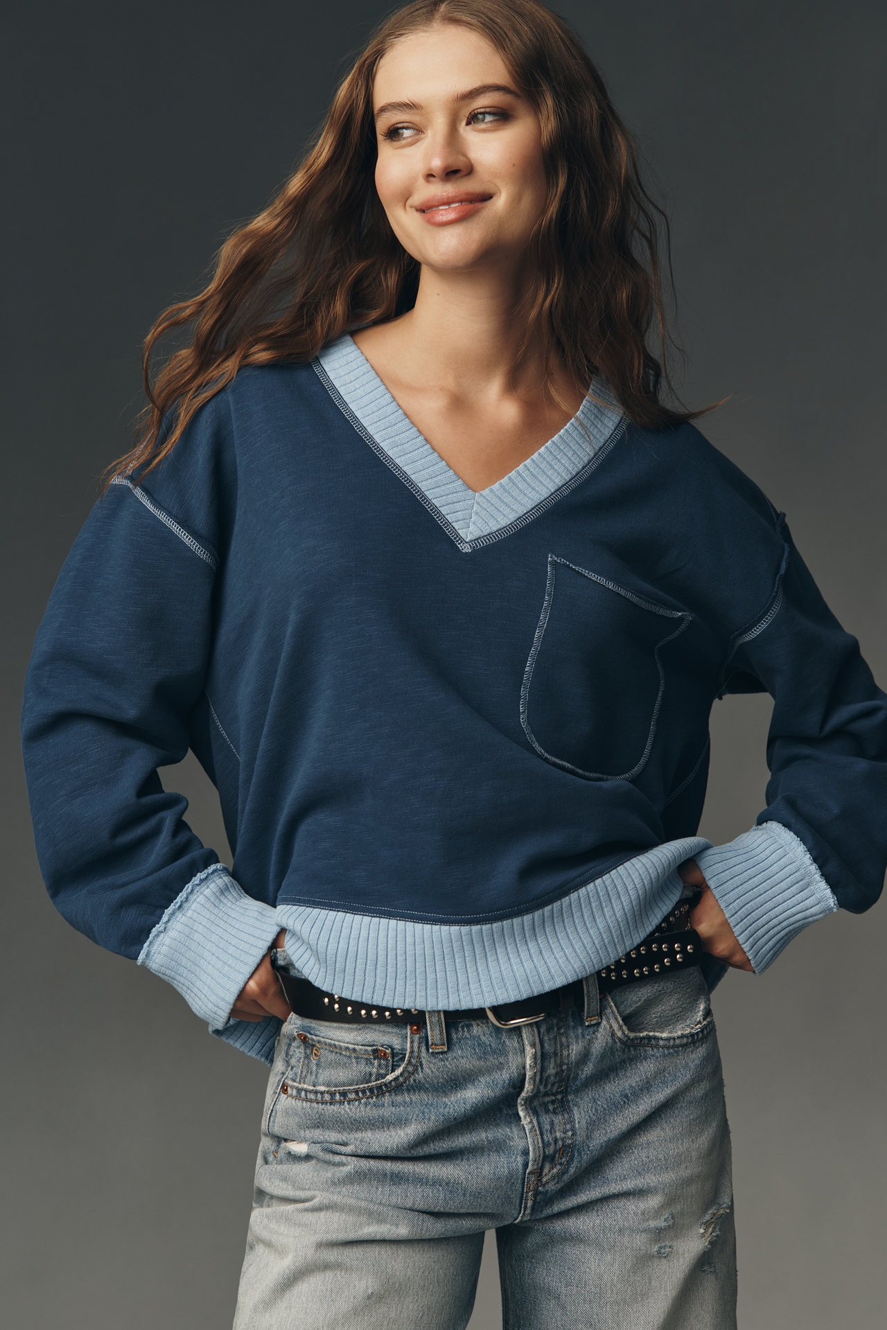 The Montana Pocket Knit Top by Pilcro