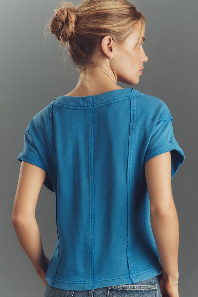 Pilcro Short-Sleeve Seamed Sweatshirt #1