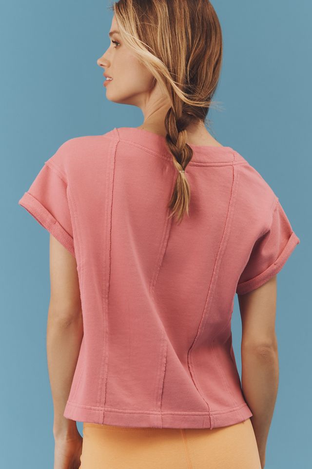 Pilcro Short-Sleeve Seamed Sweatshirt #1