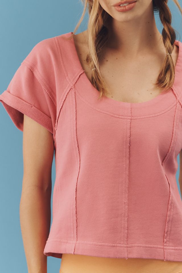 Pilcro Short-Sleeve Seamed Sweatshirt #3