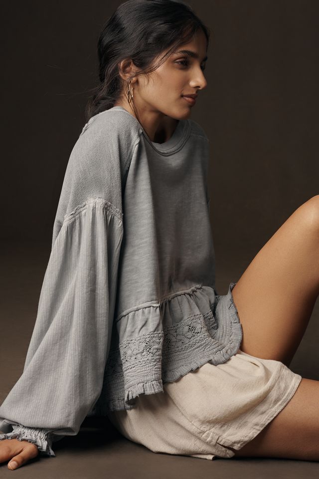 Pilcro Long-Sleeve Crop Babydoll Top #2