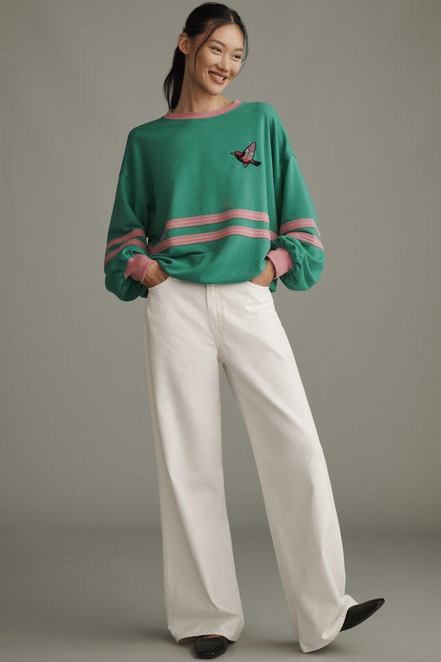 Pilcro Pep Rally Oversized Crew-Neck Sweatshirt