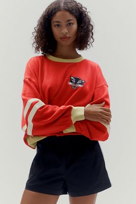 Pilcro Pep Rally Oversized Crew-Neck Sweatshirt