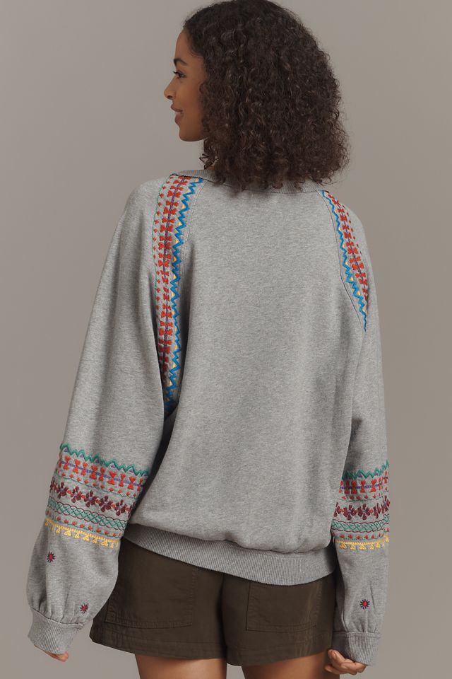 Pilcro Embroidered Pullover Sweatshirt #1