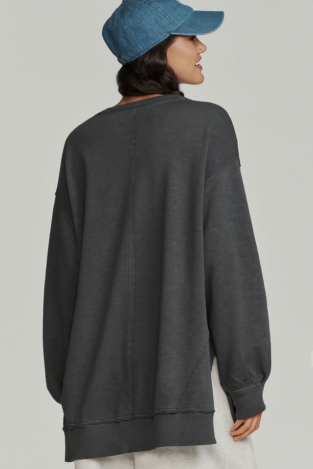 Pilcro Long-Sleeve V-Neck Oversized Popover Top