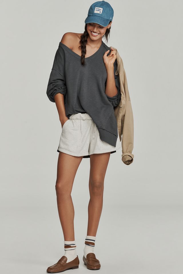 Pilcro Long-Sleeve V-Neck Oversized Popover Top