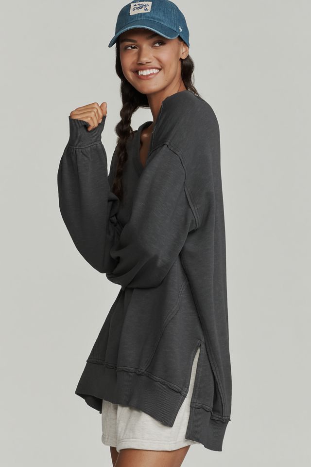 Pilcro Long-Sleeve V-Neck Oversized Popover Top #3