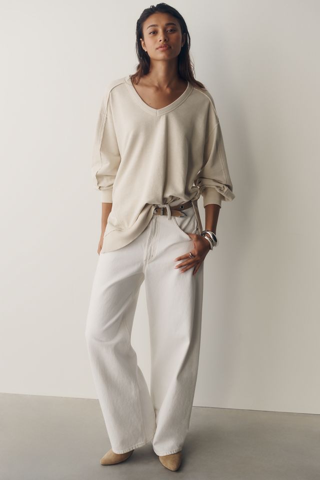 Pilcro Long-Sleeve V-Neck Oversized Popover Top #2