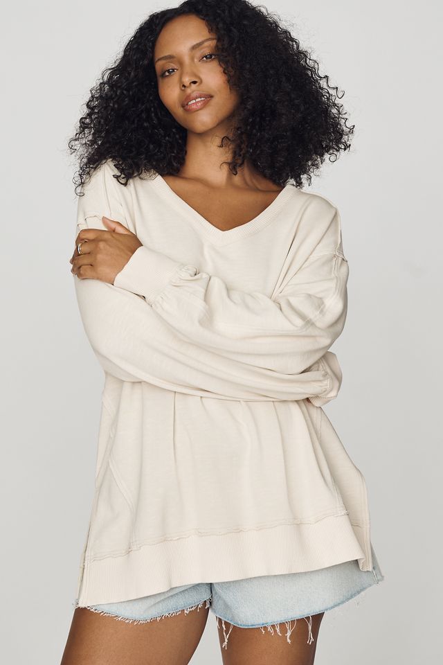 Pilcro Long-Sleeve V-Neck Oversized Popover Top #9