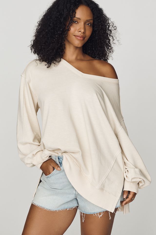 Pilcro Long-Sleeve V-Neck Oversized Popover Top #5