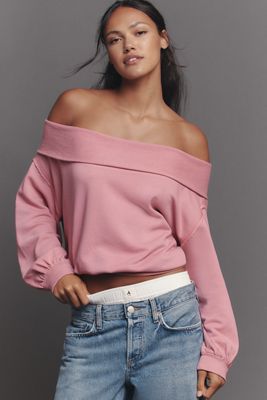 Pilcro Long-Sleeve Slouchy Off-The-Shoulder Top