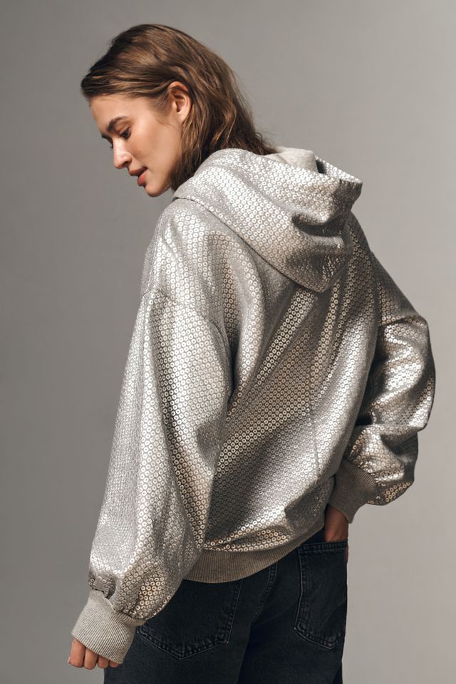 Pilcro Foiled Sequin Hooded Sweatshirt #2