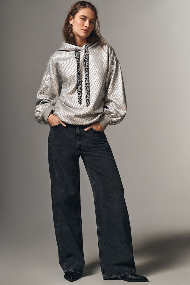 Pilcro Foiled Sequin Hooded Sweatshirt #3