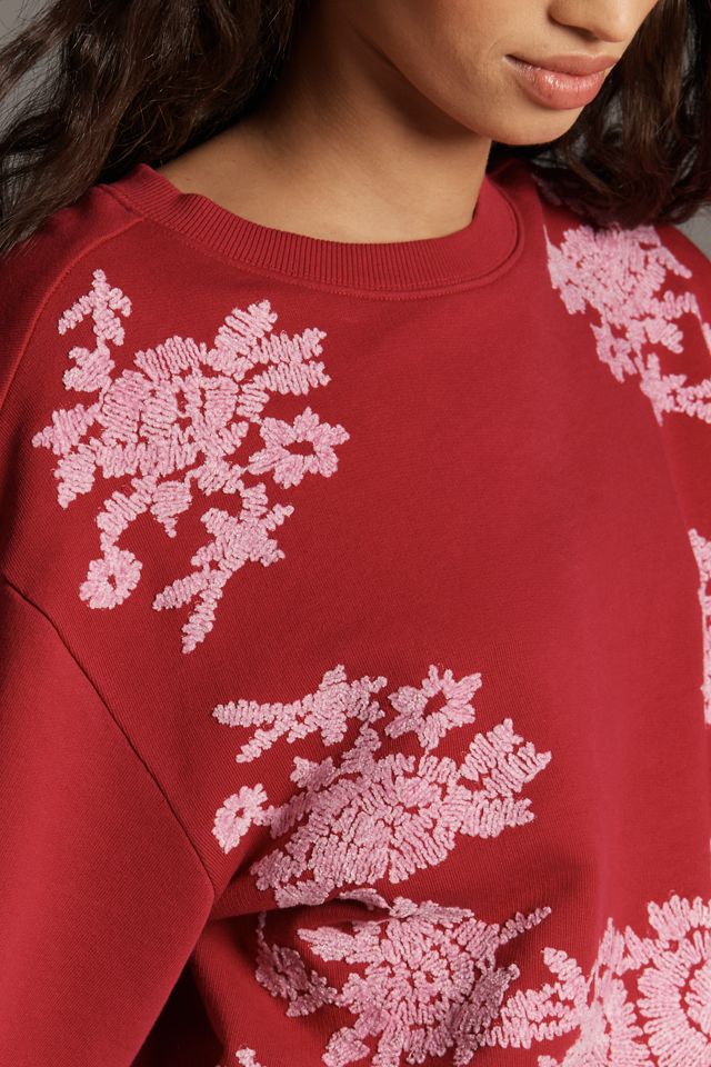 By Anthropologie Embroidered Chenille Sweatshirt #1