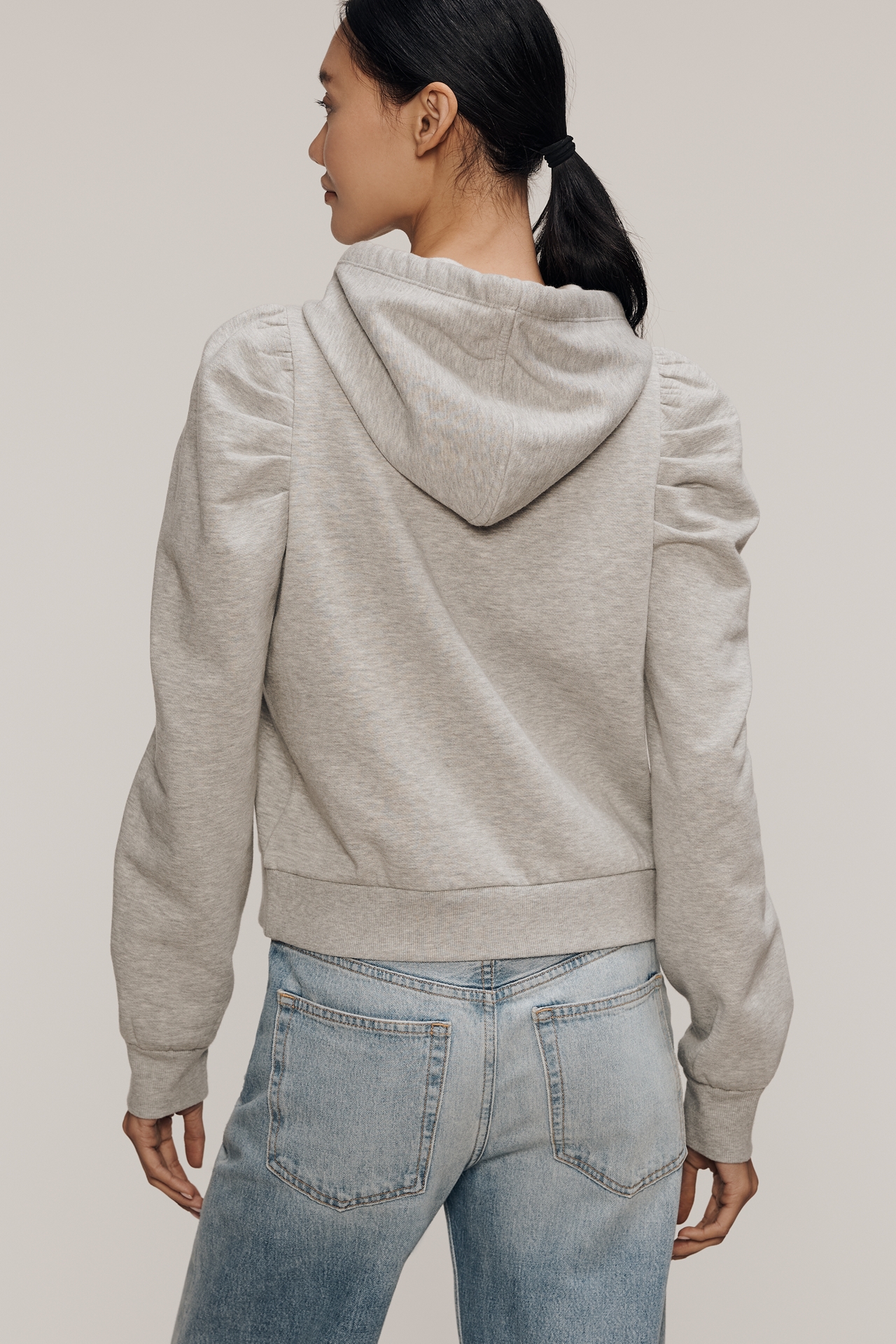 Maeve Puff-Sleeve Grommet Heart Sweatshirt